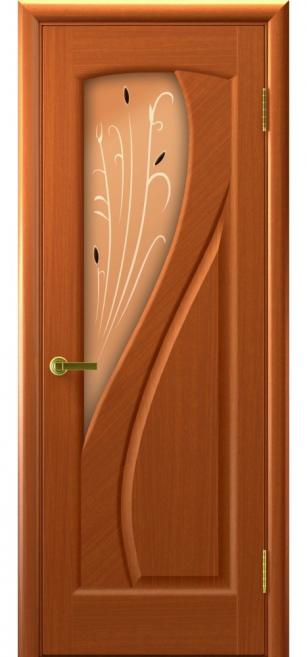 Фото Межкомнатная дверь "Гамма-1", анегри тон, стекло